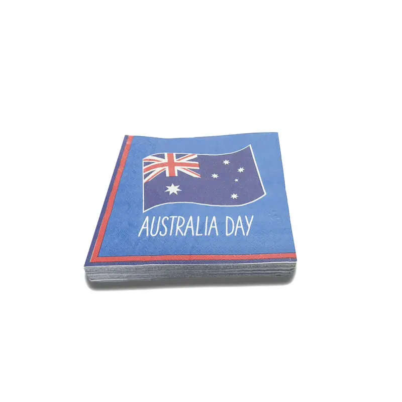 Australia Day Paper Napkins Custom Australian Cocktails Luncheon Towel Degradable Party Tableware and Table Decorations