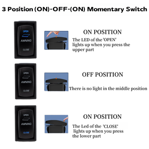 RV mái hiên Rocker chuyển đổi với nhà ở khung 3 vị trí (on)-OFF-(on) momentary chuyển đổi Motorhome xe 12V/24V 8 pin chuyển đổi chuyển đổi - Product Image 3
