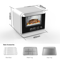 Four à vapeur multifonctionnel numérique 18L en acier inoxydable 1850W pour usage domestique et extérieur, vente en gros d'usine