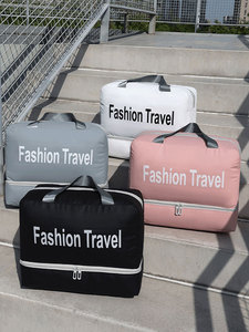 กระเป๋าเดินทางฟิตเนสแบบใหม่ น้ำหนักเบา มีช่องใส่รองเท้า เป็นมิตรกับสิ่งแวดล้อม ผ้าโพลีเอสเตอร์กันน้ำ สำหรับวันหยุดสุดสัปดาห์ พร้อมช่องเก็บรองเท้า - Product Image 5