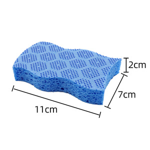 Paño de Limpieza de Cocina Rectangular Azul, Esponja de Pulpa de Madera y Algodón para Lavar Platos - Product Image 2