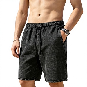 Shorts décontractés pour hommes en coton élasthanne, écologiques, respirants, taille mi-haute avec cordon de serrage, personnalisables avec logo OEM - Product Image 1