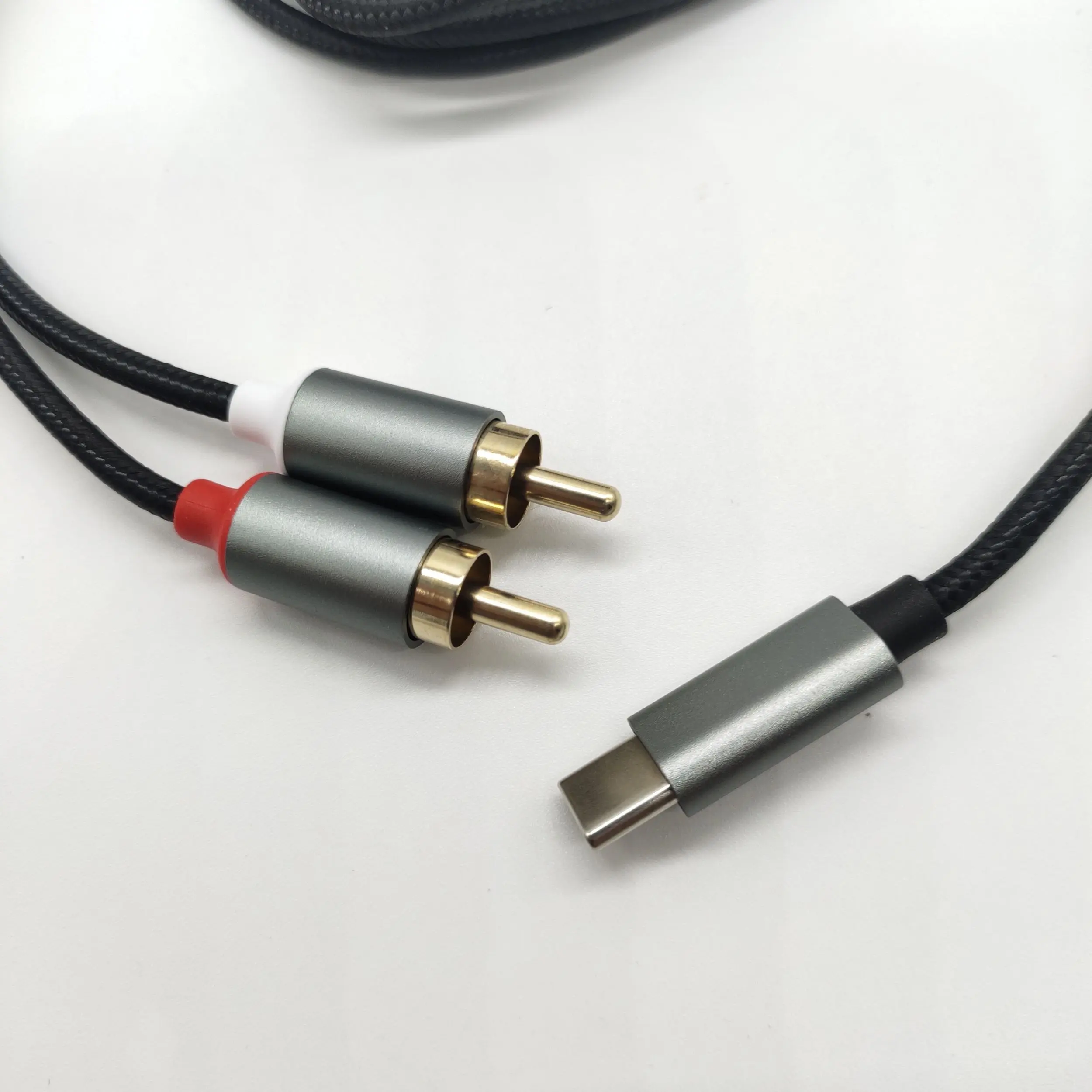 Sıcak USB tip C 2RCA ses kablosu tip-c RCA kablosu 2RCA Jack USB-C ses kablosu RCA hoparlör tel adaptörü için araba Stereo