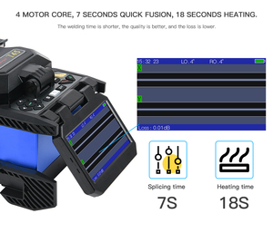 Máquina de Empalme por Fusión de Fibra Óptica T45 con Pantalla Táctil de 4.3 Pulgadas, 4 Motores, Alineación por Núcleo y Baja Pérdida - Product Image 3