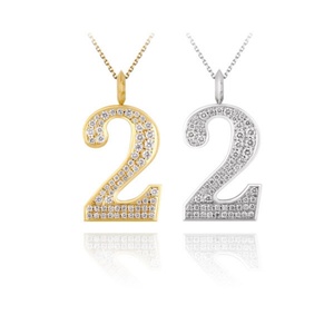 Personalized Number Style Pendant Full Iced Out Moissanite <b>Diamond</b> Sterling <b>Silver</b> Jewelry <b>Necklace</b> - Product Image 4