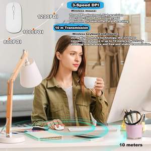 Bluetooth <b>Keyboard</b> and Mouse Combo Ultra Slim Rechargeable Portable Wireless <b>Keyboard</b> Mouse Set for Android Windows Tablet - Product Image 3