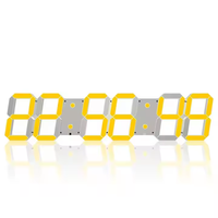 Jam dinding LED 3D, Remote Control 6 digit pengatur waktu Digital jam malam Alarm jam dapat diredupkan tampilan suhu