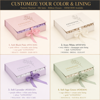 Kotak Hadiah Kaku Laminasi Matt Berlapis Satin Pink Mewah dengan Ikat Pita untuk Aksesoris Kosmetik Kecantikan (Dapat Disesuaikan)