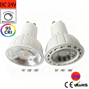 베노리 제조사 24V Cri95 8W Gu10 스팟 전구 로크손 PWM KNX <span class=keywords><strong>GVS</strong></span> 달리 0-10V 디밍 가능 스마트 Mr16 콥 스포트라이트 호환 - Product Image 1