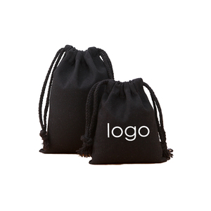 Borsa privata privata in tela di lino di cotone nero con logo stampato in <span class=keywords><strong>bianco</strong></span> per borsa cappello scarpe per imballaggio custodia antipolvere - Product Image 3
