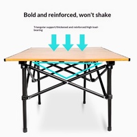 Table pliante d'extérieur en acier au carbone, ensemble complet de chaises de camping et pique-nique, design rectangulaire portable pour la mise en place de stands
