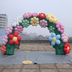 Arche Gonflable Géante Personnalisée pour Scène, Arche Gonflable d'Entrée de Festival de Musique avec Fleurs et Lettres - Product Image 1