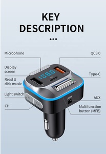 Agetunr T73 <span class=keywords><strong>Adaptateur</strong></span> <span class=keywords><strong>Bluetooth</strong></span> pour voiture, Type-C PD + QC3.0 Chargeur USB rapide, récepteur mains libres et audio Hi Fi Bass Support U Disk - Product Image 5