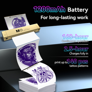 <span class=keywords><strong>Impresora</strong></span> de Plantillas de Tatuajes Portátil A4 Inalámbrica por Bluetooth MO Copiadora Térmica para Plantillas de Tatuajes Temporales - Product Image 2