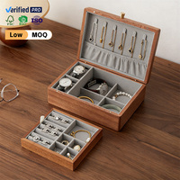 Boîtes de rangement pour bijoux en bois massif, magnétiques, colorées, personnalisées, de haute qualité, fabriquées à la main, en gros, en stock, best-sellers