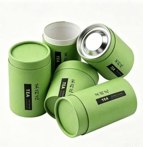 Caja de Almacenamiento de Té Cilíndrica de Cartón con Revestimiento de Papel de Aluminio, Envase Reciclable de Grado Alimenticio para Té y Café - Product Image 3
