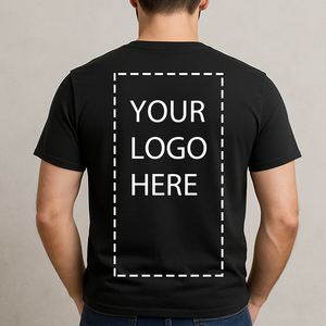 T-shirt de travail personnalisé avec logo, noir, 100% coton, 180 GSM, uniforme décontracté pour entreprise, impression sérigraphique et DTF - Product Image 3