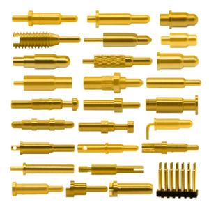 Pin POGO <span class=keywords><strong>de</strong></span> Latón chapado en <span class=keywords><strong>oro</strong></span> <span class=keywords><strong>de</strong></span> alta corriente para pasador conductor con resorte <span class=keywords><strong>de</strong></span> PCB - Product Image 3