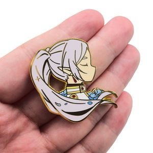 2 pines de insignia de Metal esmaltados pintados Frieren de Anime de alta calidad de nuevo diseño para decoración de Mochila de tela - Product Image 3