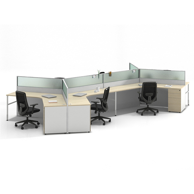 Modern Convertible Extendable Foldable Wooden Top Modular Executive Office Desk with 2-8 Seat Customizable Commercial Furniture