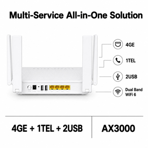 Second Hand Dual Band WiFi6 AX3000 XPON ONU <b>Router</b> 4GE D747 Support OMCI TR069 For FTTR FTTX Fiber Network - Product Image 1