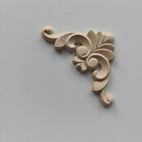 Applique en bois sculptée en forme de rose, ornement rustique en bois, artisanat en bois pour meubles, boîte en bois et décoration murale