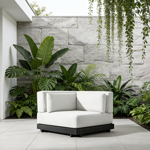 Canapé d'extérieur élégant avec structure en aluminium, coussin imperméable à séchage rapide pour villas, hôtels, terrasses et salons <span class=keywords><strong>de</strong></span> toit - Product Image 1