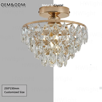 Lustre en cristal moderne de luxe, transparent et brillant, pour chambre à coucher et salon