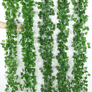 Extérieur DIY Jardin Mur Vert <span class=keywords><strong>Lierre</strong></span> <span class=keywords><strong>Feuille</strong></span> Guirlande Arbustes En Plastique pour Fête De Mariage Décor À La Maison Suspendus Escalade Vignes Artificielles - Product Image 1