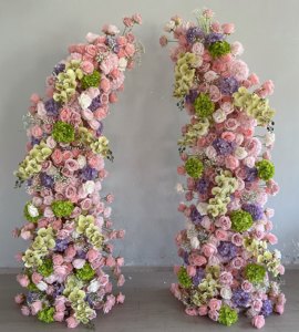 Arco de Flores Artificiales Realistas de la <span class=keywords><strong>Serie</strong></span> Monet de Loto Silvestre, Decoración de Flores de Jardín Verdes para Arreglos de Boda Estilo Bosque - Product Image 5