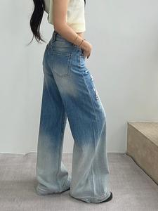 Jean baggy taille haute pour femme grande taille, style urbain, lavable, respirant, durable, pantalon décontracté pour femme, nouvelle collection 2026, vente chaude - Product Image 5