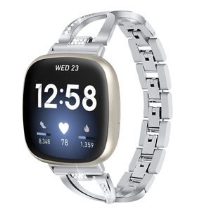 Bandas de reloj de Metal con diamantes de imitación de lujo para Fitbit <span class=keywords><strong>Versa3</strong></span> Versa 4 Sense correa de pulsera de reloj inteligente - Product Image 6
