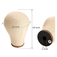 Tête de mannequin en toile et liège pour la fabrication, le séchage, le coiffage et la présentation de perruques, avec support de table à pince 21" 22" 23" 24"