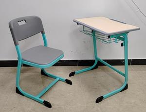 Conjunto de estudio para niños-Diseño ergonómico azul y madera con estantería integrada y pies antideslizantes para el aula/aprendizaje en el hogar - Product Image 5