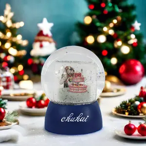 Resin Crafts Acrylic Water Ball Artificial Snow Globe with Christmas Theme for Home Decoration Anime Music Character