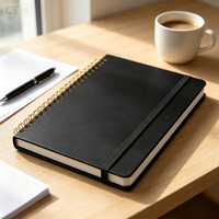 Carnet à spirales A5 personnalisé avec bande élastique, reliure dorée, impression de logo OEM, pour le bureau, l'école, ou comme cadeau