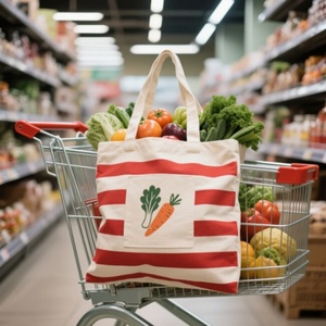 Bolsa de Compras Personalizada con Logotipo Serigrafiado, Colores Personalizados, Reutilizable, de Algodón y Poliéster, con Correa para el Hombro, Ecológica y Promocional - Product Image 4