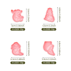<span class=keywords><strong>Sirena</strong></span> serie 3D cartone animato stampo biscotto coda di pesce argilla fai da te principessa stampo per biscotti stampati personalizzati - Product Image 6
