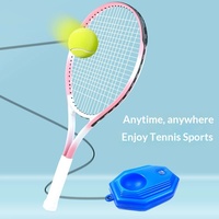 Entraîneur de tennis portable avec cordon élastique et raquette pour la pratique solo, les débutants, les enfants, l'entraînement à domicile