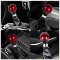 Levier de vitesses universel automatique en carbone à bouton-poussoir pour voiture, pommeau de levier de vitesse automobile en forme de boule