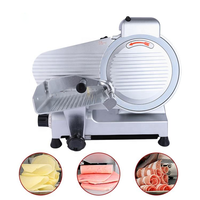 Trancheuse à viande industrielle robuste semi-automatique en acier inoxydable, machine à trancher le jambon et les saucisses, équipement de restauration