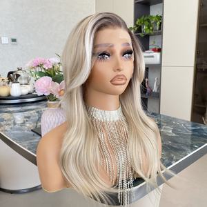 Perruque synthétique 13*4 Lace Super Wave en fibre Future, résistante aux hautes températures, pour femmes blanches, livraison rapide, prix de gros - Product Image 2