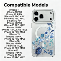 Coque de téléphone magnétique en gros pour iPhone 17 16 15 Pro Max, motif tortue marine et floral, protection antichoc, logo personnalisé