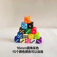 Deskjoy 16mm coins arrondis D6 noir jeu de dés acrylique carré fabricants de dés en vrac stock de gros