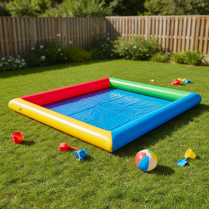 Piscina Gonfiabile Bianca a Doppio Strato, Grande Piscina Gonfiabile Pieghevole per Bambini, Vasca di Palline per Feste in Giardino e Giochi all'Aperto - Product Image 3