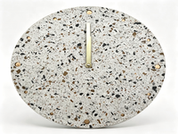 Horloge murale décorative en terrazzo, cadran rond en terrazzo, aiguilles en métal laiton, décoration murale pour la maison
