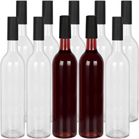 Bouteille de vin rouge en verre transparent en promotion, bouteille de vin vide avec bouchon en liège / bouchon à vis, bouteille en verre pour vin