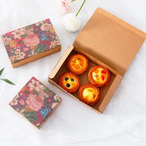 Confezionamento di biscotti in carta Kraft degradabile con coperchio ribaltabile 50/80g di Mooncake quadrato scatola regalo per pasticceria occidentale - Product Image 2