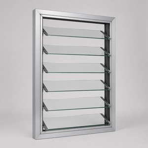 Ventana Moderna Ajustable de Aluminio Impermeable con Vidrio Templado de Seguridad para Terraza, Piscina y Ventilación Tropical - Product Image 1