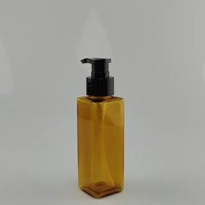 Botella Dispensadora de Loción Recargable con Bomba Cuadrada Color Ámbar para Champú, Aceite Esencial, Jabón Líquido - Product Image 1